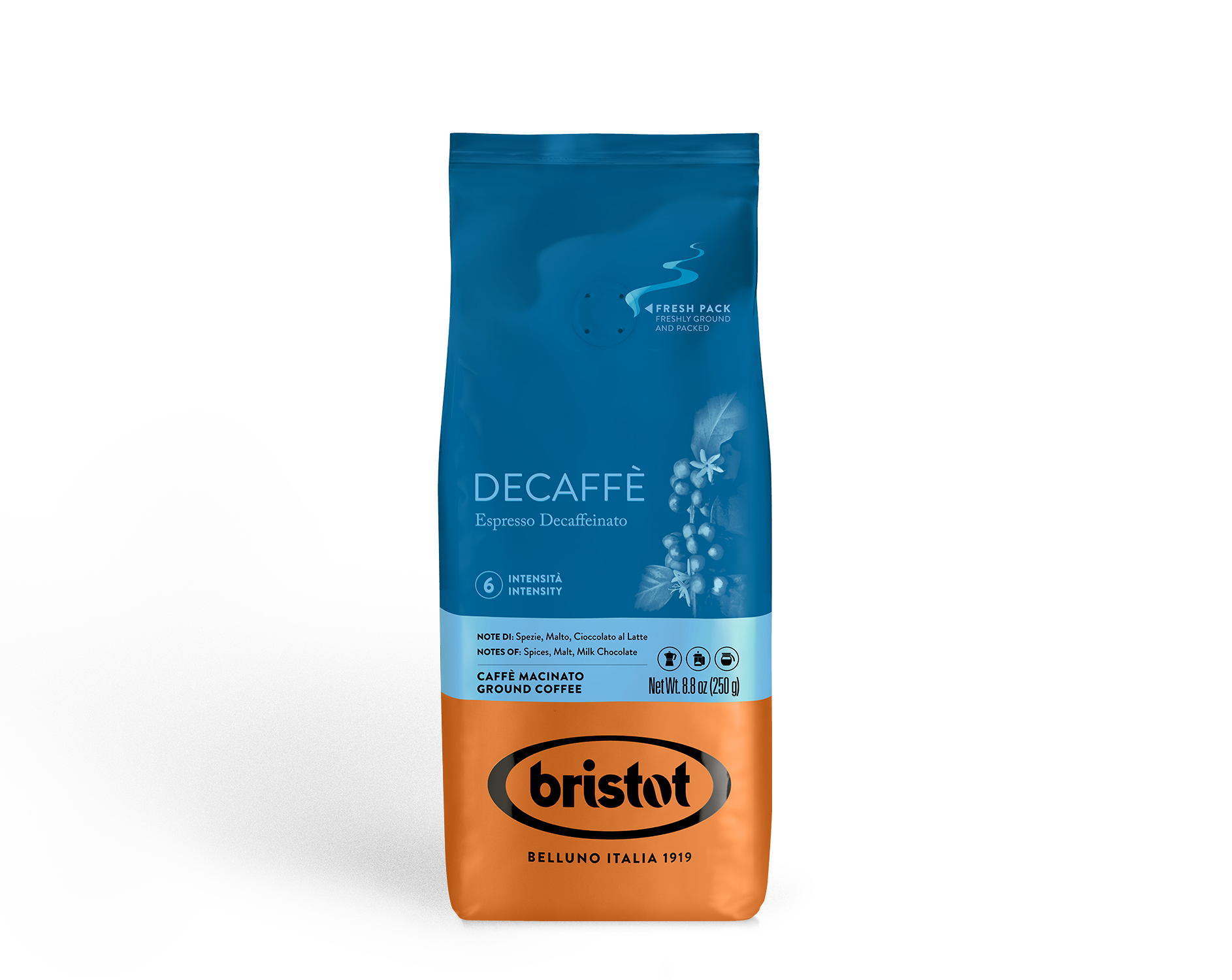 bristot-decaff-entkoffeinierter-gemahlener-kaffee image 1