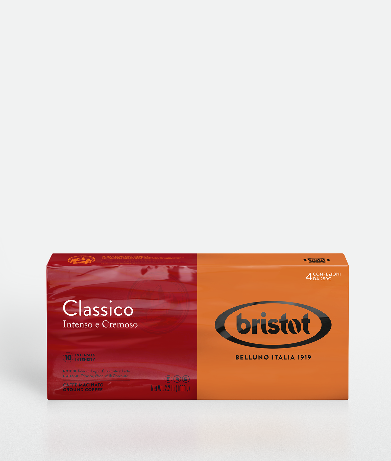 bristot-classico-gemahlener-kaffee-quadripack-4er image 1