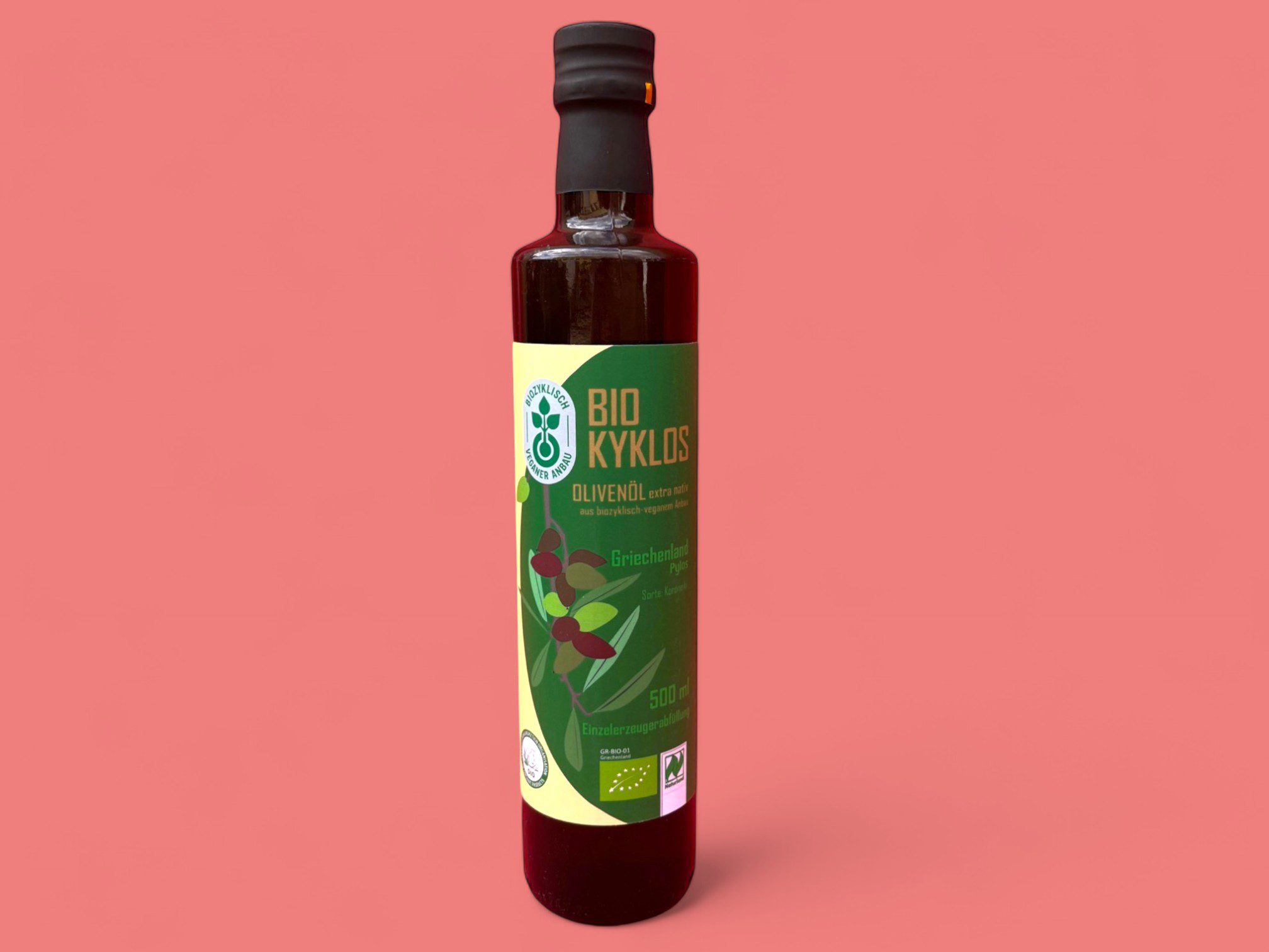 food-together-bio-oliven-l-kyklos-pylou-0-5-l-sortenreines-koroneiki-premium-l image 1